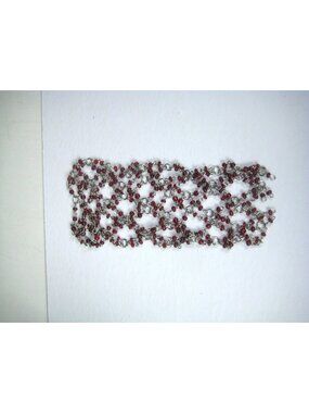 Beaded Head Piece Hair Bun Holder Beads Silver Wire Open Bottom Top Accessory